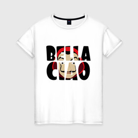 Женская футболка хлопок с принтом Bella Ciao (Z) , 100% хлопок | прямой крой, круглый вырез горловины, длина до линии бедер, слегка спущенное плечо | bella ciao | ciao | el profesor | la casa de papel | nairobi | najrobi | netflix | profesor | resistencia | берлин | бумажный дом | лиссабон | найроби | профессор | сальва | токио