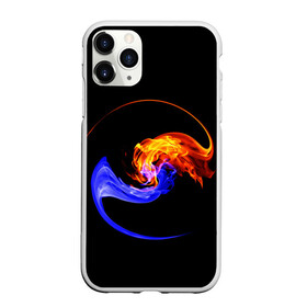 Чехол для iPhone 11 Pro Max матовый с принтом Две стихии , Силикон |  | вода | две стихии | знаки. | инь и ян | огонь | огонь и вода | философия