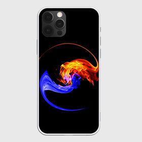 Чехол для iPhone 12 Pro Max с принтом Две стихии , Силикон |  | Тематика изображения на принте: вода | две стихии | знаки. | инь и ян | огонь | огонь и вода | философия