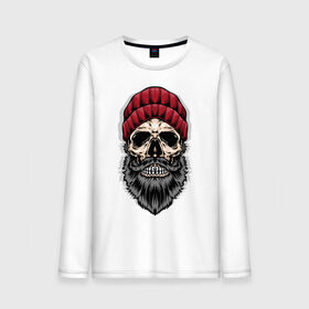 Мужской лонгслив хлопок с принтом Hipster , 100% хлопок |  | beard | cap | cool | fashion | grin | hipster | hype | jaw | moustache | orbits | skull | teeth | борода | глазницы | зубы | круто | мода | оскал | пасть | усы | хайп | череп | шапка