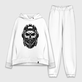 Женский костюм хлопок Oversize с принтом Танкист хипстер ,  |  | beard | cool | fashion | grin | helmet | hipster | hype | jaw | moustache | orbits | skull | teeth | борода | глазницы | зубы | круто | мода | оскал | пасть | усы | хайп | череп | шлем