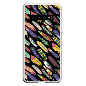 Чехол для Samsung Galaxy S10 с принтом Feathers , Силикон | Область печати: задняя сторона чехла, без боковых панелей | color | cool | fashion | feather | hipster | круто | мода | перо | хипстер | цвет