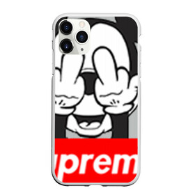 Чехол для iPhone 11 Pro Max матовый с принтом Supreme , Силикон |  | Тематика изображения на принте: supreme | маус | мики | мики маус | мики маус суприм | суприм