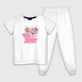 Детская пижама хлопок с принтом Том и Джерри , 100% хлопок |  брюки и футболка прямого кроя, без карманов, на брюках мягкая резинка на поясе и по низу штанин
 | Тематика изображения на принте: tom and jerry | vdkimel | warner bros | том и джерри