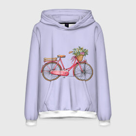 Мужская толстовка 3D с принтом Bicycle , 100% полиэстер | двухслойный капюшон со шнурком для регулировки, мягкие манжеты на рукавах и по низу толстовки, спереди карман-кенгуру с мягким внутренним слоем. | букет | велосипед | лето | цветы