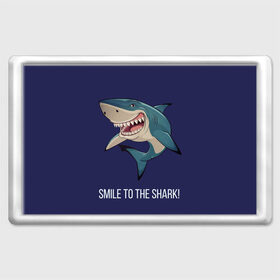 Магнит 45*70 с принтом Улыбнись акуле , Пластик | Размер: 78*52 мм; Размер печати: 70*45 | акула | акулий оскал | зубастая улыбка. | позитив | улыбка акулы | хищники
