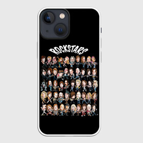 Чехол для iPhone 13 mini с принтом ROCK STARS ,  |  | beatles | bono | kiss | music | nirvana | queen | rock | roling stones | stars | usa | боно | джагер | звезды | кобэйн | меркьюри | музыка | озборн | разные | рок