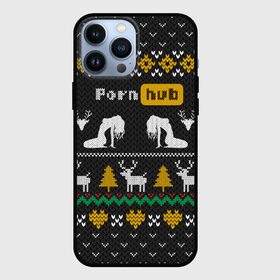 Чехол для iPhone 13 Pro Max с принтом Pornhub свитер с оленями ,  |  | Тематика изображения на принте: 2021 | knit | knitted | merch | new year | sweater | ugly sweater | вязанный | вязяный | зимний | лого | логотип | мерч | новый год | олени | рождественский | рождественский свитер | рождес