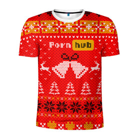 Мужская футболка 3D спортивная с принтом Pornhub рождественский свитер , 100% полиэстер с улучшенными характеристиками | приталенный силуэт, круглая горловина, широкие плечи, сужается к линии бедра | 2021 | christmas | knit | knitted | merch | new year | sweater | ugly sweater | вязанный | вязяный | зимний | лого | логотип | мерч | новый год | олени | рождественский | рождество