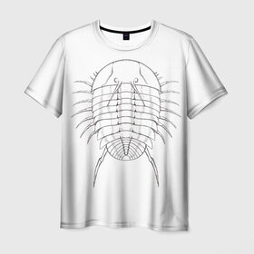 Мужская футболка 3D с принтом трилобит агрессивный , 100% полиэфир | прямой крой, круглый вырез горловины, длина до линии бедер | Тематика изображения на принте: агрессия | доисторические животные | жуткие животные | насекомые | палеонтология | трилобиты
