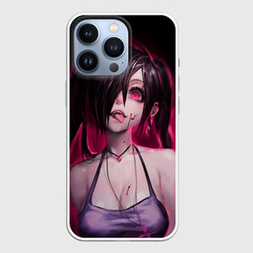 Чехол для iPhone 13 Pro с принтом Play with me ,  |  | anime | evil | girl | аниме | больная | вредная | глаз | глаза | глазки | грудь | девочка | девушка | злая | псих | чокер | чокнутая | язык | язычок