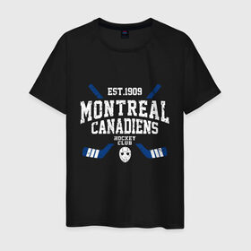 Мужская футболка хлопок с принтом Монреаль Канадиенс , 100% хлопок | прямой крой, круглый вырез горловины, длина до линии бедер, слегка спущенное плечо. | Тематика изображения на принте: canadiens | hockey | montreal | montreal canadiens | nhl | usa | канадиенс | монреаль | монреаль канадиенс | нхл | спорт | сша | хоккей | шайба