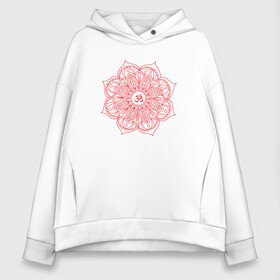 Женское худи Oversize хлопок с принтом Ohm mandala yoga , френч-терри — 70% хлопок, 30% полиэстер. Мягкий теплый начес внутри —100% хлопок | боковые карманы, эластичные манжеты и нижняя кромка, капюшон на магнитной кнопке | mandala | yoga | йога