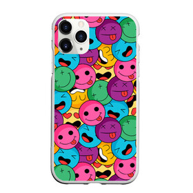 Чехол для iPhone 11 Pro Max матовый с принтом Pattern , Силикон |  | color | cool | eyes | face | heart | hype | pattern | smile | tongue | глаза | круто | лицо | сердце | узор | улыбка | хайп | цвет | язык