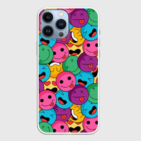 Чехол для iPhone 13 Pro Max с принтом Pattern ,  |  | color | cool | eyes | face | heart | hype | pattern | smile | tongue | глаза | круто | лицо | сердце | узор | улыбка | хайп | цвет | язык