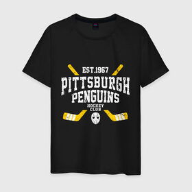 Мужская футболка хлопок с принтом Pittsburgh Penguins , 100% хлопок | прямой крой, круглый вырез горловины, длина до линии бедер, слегка спущенное плечо. | hockey | nhl | penguins | pittsburg | pittsburgh | pittsburgh penguins | usa | нхл | пингвинз | питтсбург | питтсбург пингвинз | спорт | сша | хоккей | шайба