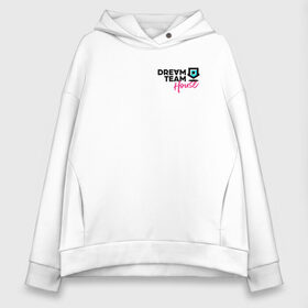 Женское худи Oversize хлопок с принтом Dream Team logo , френч-терри — 70% хлопок, 30% полиэстер. Мягкий теплый начес внутри —100% хлопок | боковые карманы, эластичные манжеты и нижняя кромка, капюшон на магнитной кнопке | blogger | bloggers | dream team | dream team house | dreamteam | dth | tik tok | tik tok house | блогер | блогеры | тик ток | тиктокеры