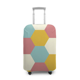 Чехол для чемодана 3D с принтом Разноцветные узоры , 86% полиэфир, 14% спандекс | двустороннее нанесение принта, прорези для ручек и колес | геометрия | разноцветный | спорт | узоры | фигура | футбол | шестиугольники