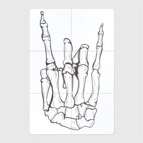 Магнитный плакат 2Х3 с принтом Рок до самого конца , Полимерный материал с магнитным слоем | 6 деталей размером 9*9 см | арт | знак | коза | кости | кость | палец | пальцы | рисунок | рок | символ