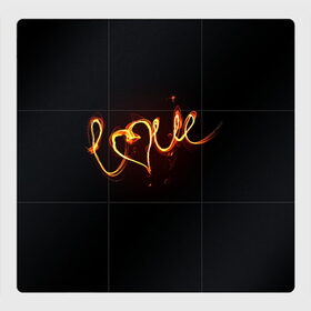 Магнитный плакат 3Х3 с принтом Огненная любовь , Полимерный материал с магнитным слоем | 9 деталей размером 9*9 см | любовь | огненная надпись | позитив. | романтика | сердце | я люблю