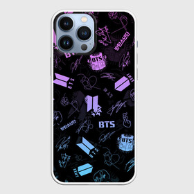 Чехол для iPhone 13 Pro Max с принтом BTS ,  |  | Тематика изображения на принте: bangtan boys | big hit | bts | bts army | j hope | jimin | jin | jungkook | k pop | kpop | love yourself | map of the soul | rm | suga | v | wings | автограф | бтс | к поп