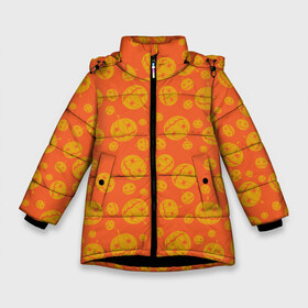 Зимняя куртка для девочек 3D с принтом Helloween Pumpkin - Хеллоуин , ткань верха — 100% полиэстер; подклад — 100% полиэстер, утеплитель — 100% полиэстер. | длина ниже бедра, удлиненная спинка, воротник стойка и отстегивающийся капюшон. Есть боковые карманы с листочкой на кнопках, утяжки по низу изделия и внутренний карман на молнии. 

Предусмотрены светоотражающий принт на спинке, радужный светоотражающий элемент на пуллере молнии и на резинке для утяжки. | helloween | orange | pumpkin | оранжевый | тыквы | хеллоуин