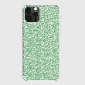 Чехол для iPhone 12 Pro с принтом Узор из линий , силикон | область печати: задняя сторона чехла, без боковых панелей | green | lines | parallel | pattern | point | зеленый | линии | параллель | точка | узор