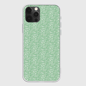 Чехол для iPhone 12 Pro Max с принтом Узор из линий , Силикон |  | green | lines | parallel | pattern | point | зеленый | линии | параллель | точка | узор