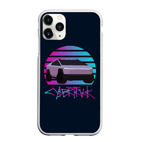 Чехол для iPhone 11 Pro Max матовый с принтом Cybertruck Aesthetics , Силикон |  | 80e | cybertruck | retrowave | synthwave | vhs | киберпанк | кибертрак | неон | тесла | электрокар