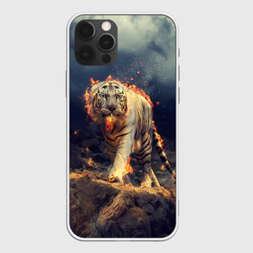 Чехол для iPhone 12 Pro Max с принтом Тигр в огне , Силикон |  | cat | kitten | kitty | lion | pet | tiger | арт | взгляд | животные | кот | котёнок | коты | котятки | котятушки | кошечки | кошка | кошки | лев | мордочка | тигр