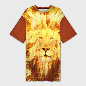 Платье-футболка 3D с принтом Лев ,  |  | cat | kitten | kitty | lion | pet | tiger | арт | взгляд | животные | кот | котёнок | коты | котятки | котятушки | кошечки | кошка | кошки | лев | мордочка | тигр
