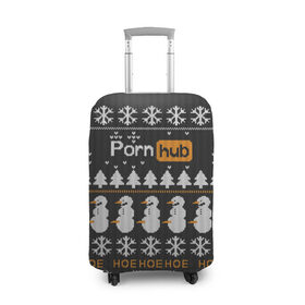 Чехол для чемодана 3D с принтом Christmas PornHub , 86% полиэфир, 14% спандекс | двустороннее нанесение принта, прорези для ручек и колес | 