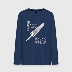 Мужской лонгслив хлопок с принтом My magic is never giving up , 100% хлопок |  | Тематика изображения на принте: anime | asta | black clover | demon | magic | yuno | аниме | аниме черный клевер | анимэ | аста | демон | клевер | магия | черный клевер | юно