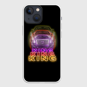 Чехол для iPhone 13 mini с принтом Cadillac ,  |  | cadillac | бренды | кадиллак | король | машины | моргенштерн | музыка | неон | неоновые