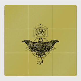Магнитный плакат 3Х3 с принтом Скат тату , Полимерный материал с магнитным слоем | 9 деталей размером 9*9 см | глаза | знаки | морские обитатели | око фараона | символы | татуировки | узоры. | электрический скат