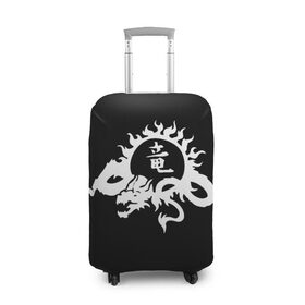 Чехол для чемодана 3D с принтом Ребёнок на китайском , 86% полиэфир, 14% спандекс | двустороннее нанесение принта, прорези для ручек и колес | восток. | драконы | иероглифы | китайский иероглиф | солнце | татуировки