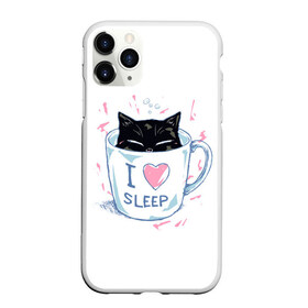 Чехол для iPhone 11 Pro Max матовый с принтом Я Люблю Спать , Силикон |  | Тематика изображения на принте: cat | cats | coffee | i | love | nekoffee | night | sleep | вечер | жарко | зима | кот | котенок | котик | котэ | котяра | котята | кофе | кошка | люблю | любовь | нежное | нежный | ночь | сон | спать | тепло | холод | холодно | я