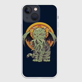 Чехол для iPhone 13 mini с принтом Cathulhu ,  |  | cat | cathulhu | cats | cthulhu | ocean | sea | бездна | котенок | котэ | котяра | котята | кошка | ктулху | море | океан