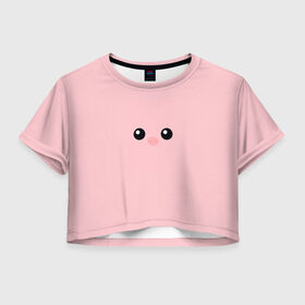 Женская футболка Crop-top 3D с принтом хрюшка , 100% полиэстер | круглая горловина, длина футболки до линии талии, рукава с отворотами | животные | красота | милаха | свинка