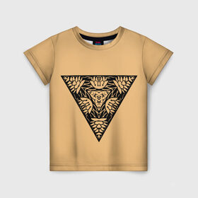 Детская футболка 3D с принтом Магический треугольник-оберег , 100% гипоаллергенный полиэфир | прямой крой, круглый вырез горловины, длина до линии бедер, чуть спущенное плечо, ткань немного тянется | знаки | оберег | символика | симметрия | талисман | татуировки. | треугольник | узоры