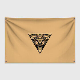 Флаг-баннер с принтом Магический треугольник-оберег , 100% полиэстер | размер 67 х 109 см, плотность ткани — 95 г/м2; по краям флага есть четыре люверса для крепления | знаки | оберег | символика | симметрия | талисман | татуировки. | треугольник | узоры