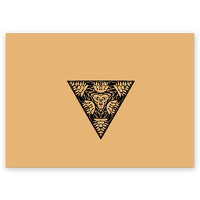 Поздравительная открытка с принтом Магический треугольник-оберег , 100% бумага | плотность бумаги 280 г/м2, матовая, на обратной стороне линовка и место для марки
 | знаки | оберег | символика | симметрия | талисман | татуировки. | треугольник | узоры