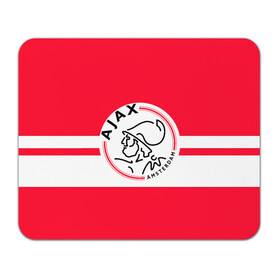 Коврик для мышки прямоугольный с принтом AJAX AMSTERDAM , натуральный каучук | размер 230 х 185 мм; запечатка лицевой стороны | ajax | amsterdam | football | holland | red | sport | team | white | амстердам | аякс | гол | голландия | красный | логотип | мяч | нидерланды | полосы | спорт | футбол