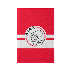 Обложка для паспорта матовая кожа с принтом AJAX AMSTERDAM , натуральная матовая кожа | размер 19,3 х 13,7 см; прозрачные пластиковые крепления | ajax | amsterdam | football | holland | red | sport | team | white | амстердам | аякс | гол | голландия | красный | логотип | мяч | нидерланды | полосы | спорт | футбол