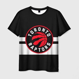 Мужская футболка 3D с принтом TORONTO RAPTORS , 100% полиэфир | прямой крой, круглый вырез горловины, длина до линии бедер | basketball | canada | logo | nba | raptors | sport | team | toronto | usa | баскетбол | канада | логотип | мяч | нба | полосы | рэпторс | спорт | сша | торонто | черный