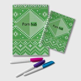 Блокнот с принтом PornHub , 100% бумага | 48 листов, плотность листов — 60 г/м2, плотность картонной обложки — 250 г/м2. Листы скреплены удобной пружинной спиралью. Цвет линий — светло-серый
 | Тематика изображения на принте: cool | fashion | green | hype | pattern | rdmerryhab | зеленый | круто | мода | узор | хайп