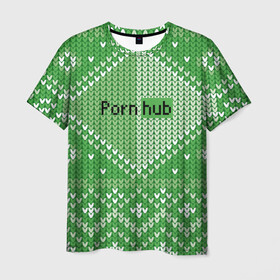 Мужская футболка 3D с принтом PornHub , 100% полиэфир | прямой крой, круглый вырез горловины, длина до линии бедер | cool | fashion | green | hype | pattern | rdmerryhab | зеленый | круто | мода | узор | хайп