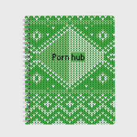 Тетрадь с принтом PornHub , 100% бумага | 48 листов, плотность листов — 60 г/м2, плотность картонной обложки — 250 г/м2. Листы скреплены сбоку удобной пружинной спиралью. Уголки страниц и обложки скругленные. Цвет линий — светло-серый
 | cool | fashion | green | hype | pattern | rdmerryhab | зеленый | круто | мода | узор | хайп