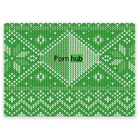 Поздравительная открытка с принтом PornHub , 100% бумага | плотность бумаги 280 г/м2, матовая, на обратной стороне линовка и место для марки
 | Тематика изображения на принте: cool | fashion | green | hype | pattern | rdmerryhab | зеленый | круто | мода | узор | хайп