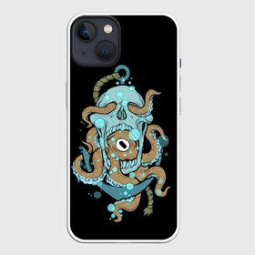 Чехол для iPhone 13 с принтом ЧЕРЕП И ЩУПАЛЬЦА ,  |  | sea | skull | tantecls | water | вода | глаз | голова | море | морская | океан | осьминог | череп | щупальца | якорь